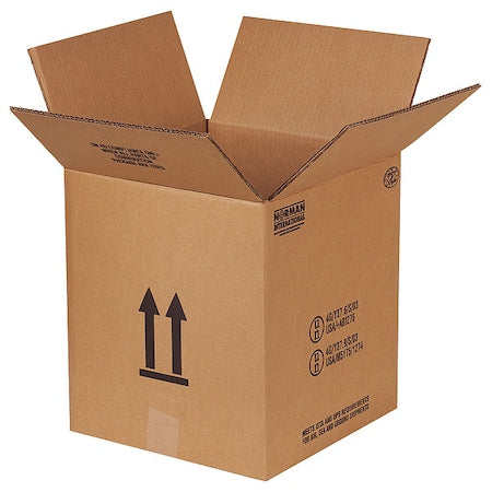 12 1/8 in x 12 1/8 in x 13 9/16 in Shipping Box, Kraft, Corrugate, Triple Wall, 51 ECT