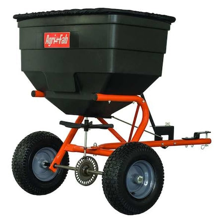 185 lbs Cap Broadcast Tow Behind Spreader For Fertilizer, Grass Seed & Ice Melt