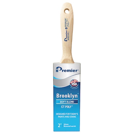 2" Flat Sash Soft, Polyester Bristle, Paint Brush, Hardwood Handle