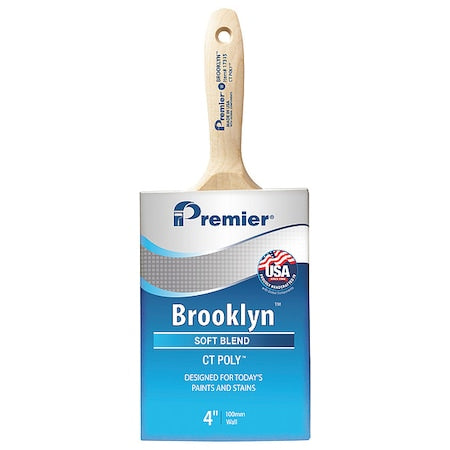 4" Wall Soft, Polyester Bristle, Paint Brush, Hardwood Handle