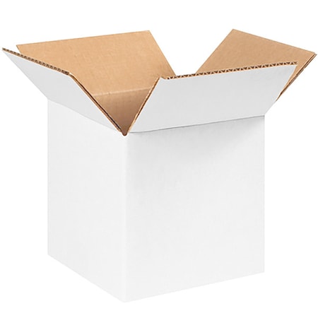 5 in x 5 in x 5 in Shipping Box, White, Corrugate, Single Wall, 32 ECT