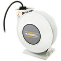 Cord Reel With Hand Lamp, Spring Retracted, Flying Lead, 14 AWG, White Reel Color, 45 ft Length