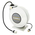 Cord Reel With Hand Lamp, Spring Retracted, NEMA 5-20R, 12 AWG, White Reel Color, 45 ft Length