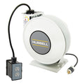 Cord Reel With Hand Lamp, Spring Retracted, NEMA 5-20R, 12 AWG, White Reel Color, 45 ft Length