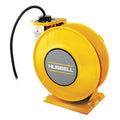 Cord Reel With Hand Lamp, Spring Retracted, Flying Lead, 12 AWG, Yellow Reel Color, 40 ft Length