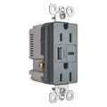 USB Receptacle, 15 A, Gray, Nylon