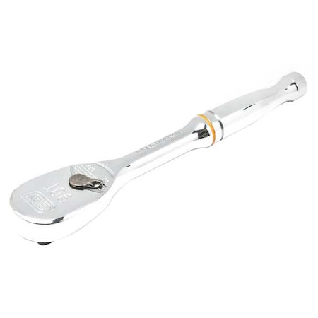 1/4" Drive 90 Geared Teeth Teardrop Head Style Hand Ratchet, 5.13" L, Full Polish Chrome Finish