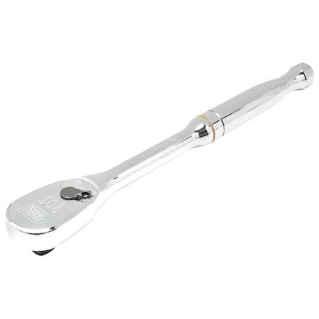 3/8" Drive 90 Geared Teeth Teardrop Head Style Hand Ratchet, 8.39" L, Full Polish Chrome Finish