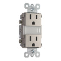Straight Blade Receptacle, 5-15R, 15 A, 120/125V AC, 2 Pole, 3 Wire, Flush Mount, Grounded