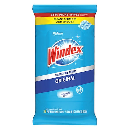 Wipes Glass Cleaner Wipes, White, Unscented, Packet, 12 PK