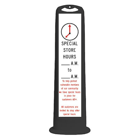 Vertical Panel Channelizer, 45" H, 8" dia., 03768BLK-SSH