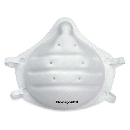 Disposable Respirator, N95, Molded, Dual Non-Adj. Headstraps, Metal Nose Clip, Universal, PK 200