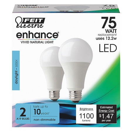 LED, 12.2 W, A19, Medium Screw (E26), PK2