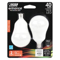 LED, 5 W, A15, Candelabra Screw (E12), PK2