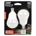LED, 8.3 W, A15, Candelabra Screw (E12), PK2
