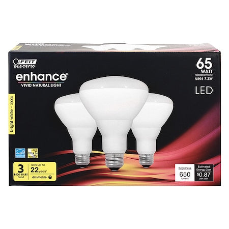 LED, 7.2 W, BR30, Medium Screw (E26), PK3
