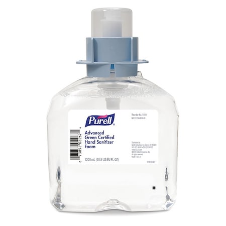 Hand Sanitizer, Cartridge, Foam, 1200mL, PK4