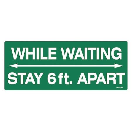 Floor Sign, 4 in H, 10 in W, Vinyl, English, FS-410-604, PK4