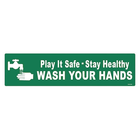 Floor Sign, 6 in H, 24 in W, Vinyl, English, FS-624-409