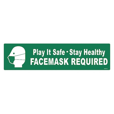 Floor Sign, 6 in H, 24 in W, Vinyl, English, FS-624-411