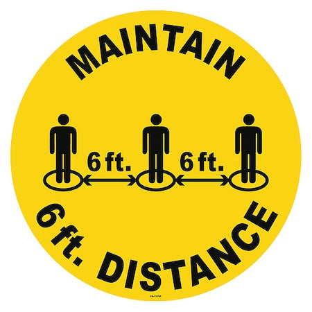 Floor Sign, 17 in H, 17 in W, Vinyl, English, FS-17-701