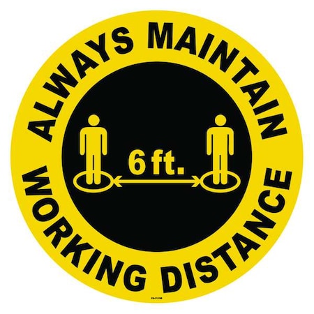 Floor Sign, 17 in H, 17 in W, Vinyl, English, FS-17-709