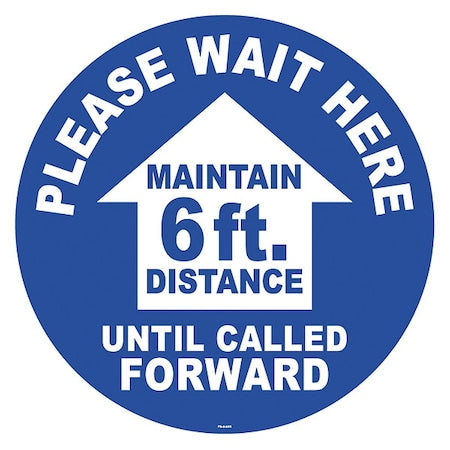 Floor Sign, 8 in H, 8 in W, Vinyl, English, FS-8-503, PK2