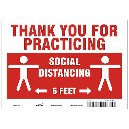 Thank You For Practicing Sign, 10" W x 7" H, English, Polystyrene, Red, White