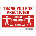 Thank You For Practicing Sign, 10" W x 7" H, English, Polyester, Red, White