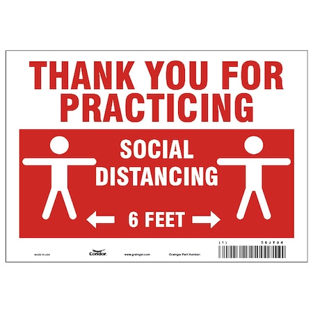 Thank You For Practicing Sign, 10" W x 7" H, English, Polyester, Red, White