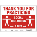Thank You For Practicing Sign, 14" W x 10" H, English, Polyester, Red, White