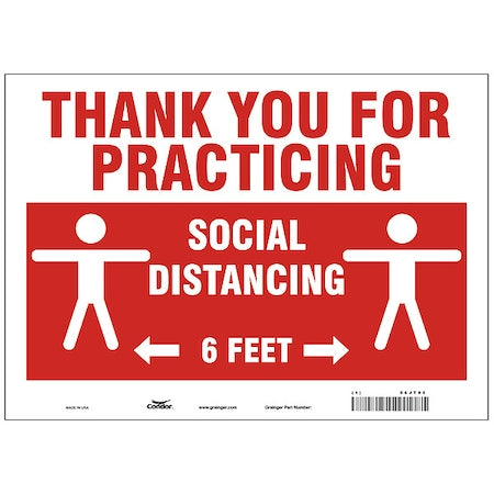 Thank You For Practicing Sign, 14" W x 10" H, English, Polyester, Red, White