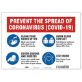 Prevent The Spread Of Coronavirus Sign, HWB716P1014