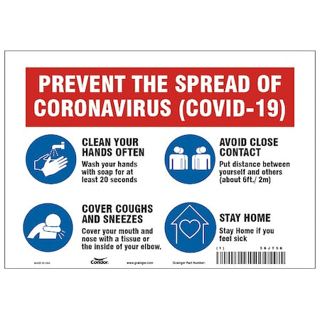 Prevent The Spread Of Coronavirus Sign, HWB716A0710