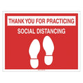 Social Distancing Floor Sign, 14 in H, 18 in W, Vinyl, English, 170260