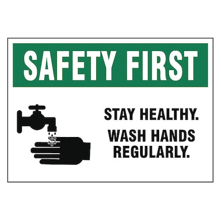 Adhesive Safety Sign, 7 in H, 10 in W, Vinyl, English, S511-710-V