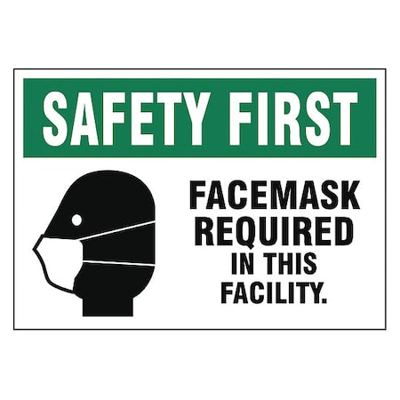 Adhesive Safety Sign, 7 in H, 10 in W, Vinyl, English, S513-710-V