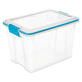 Stackable Storage Tote W/ Lid, 5 gal, 16-1/8 in L x 11-1/4 in W x 10-7/8 in H, Clear, Polypropylene