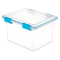 Storage Tote W/ Lid, 8 gal, 18-1/2 in L x 14-7/8 in W x 11-1/8 in H, Clear, Polypropylene