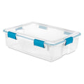 Stackable Storage Tote W/ Lid, 9.3 gal, 24 in L x 18 in W x 7 in H, Clear, Polypropylene