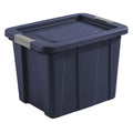 Stackable Storage Tote W/ Lid, 18 gal, 23 in L x 17-1/4 in W x 16-5/8 in H, Blue, Polyethylene