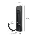 Hook, Black, Metal, 2 in D, 4 1/32 in H