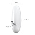 Hook, White, Metal, 1 11/32 in D, PK7