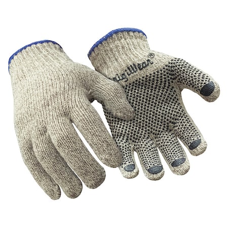 Coated Gloves, Knit Cuff, Brown, M