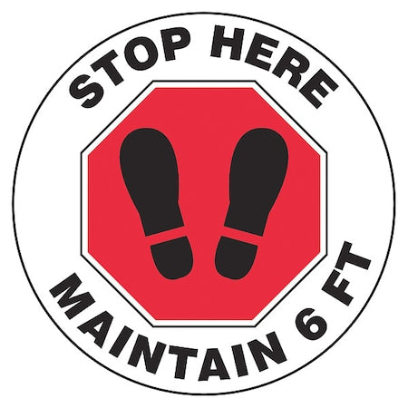 Floor Sign, 12 in H, 12 in W, Vinyl, English, MFS388