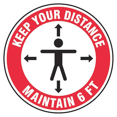 Floor Sign, 12 in H, 12 in W, Vinyl, English, MFS345