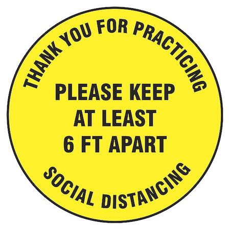 Floor Sign, 12 in H, 12 in W, Vinyl, English, MFS426