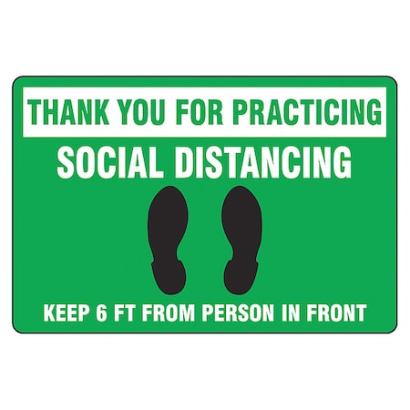 Floor Sign, 12 in H, 18 in W, Vinyl, English, PSR300