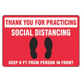Floor Sign, 12 in H, 18 in W, Vinyl, English, PSR301