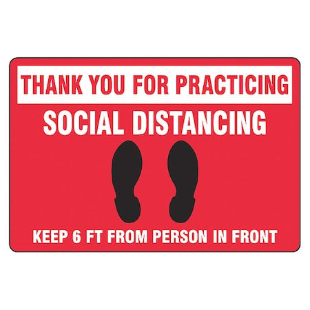 Floor Sign, 12 in H, 18 in W, Vinyl, English, PSR301